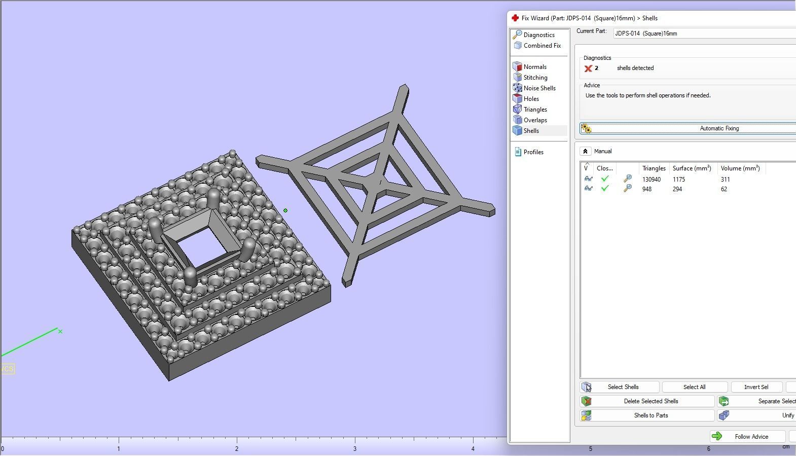 Custom Square Shape Stepping Diamond Studs - Earrings 16mm  3D print model_21