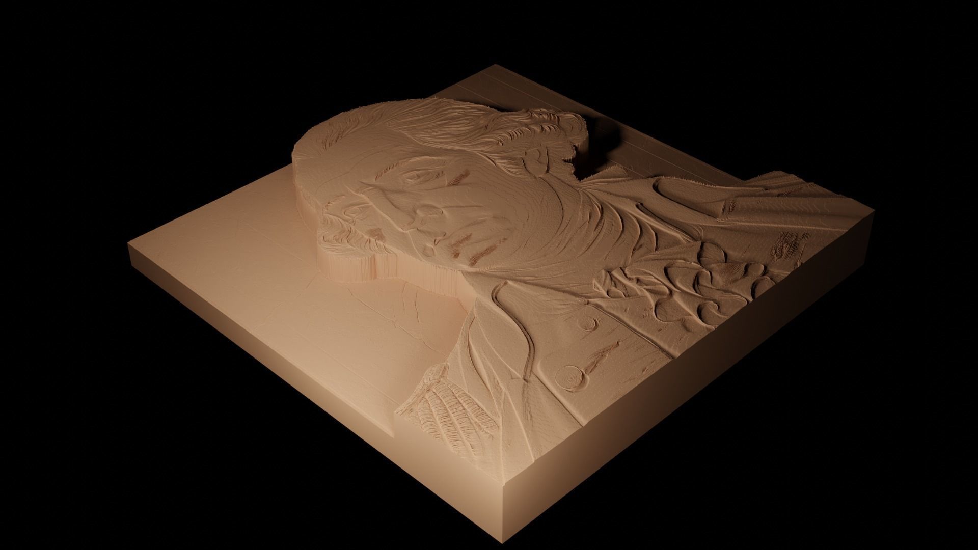 George Washington CNC 3d Print High Relief Sand Casting 3D print model_2