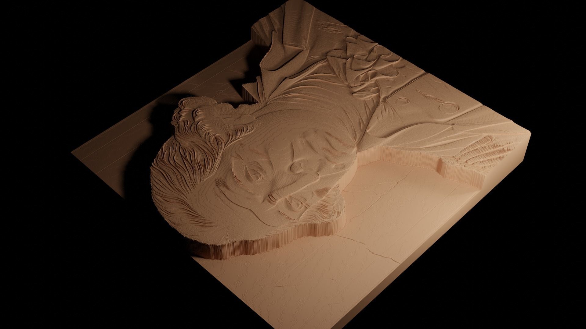 George Washington CNC 3d Print High Relief Sand Casting 3D print model_4