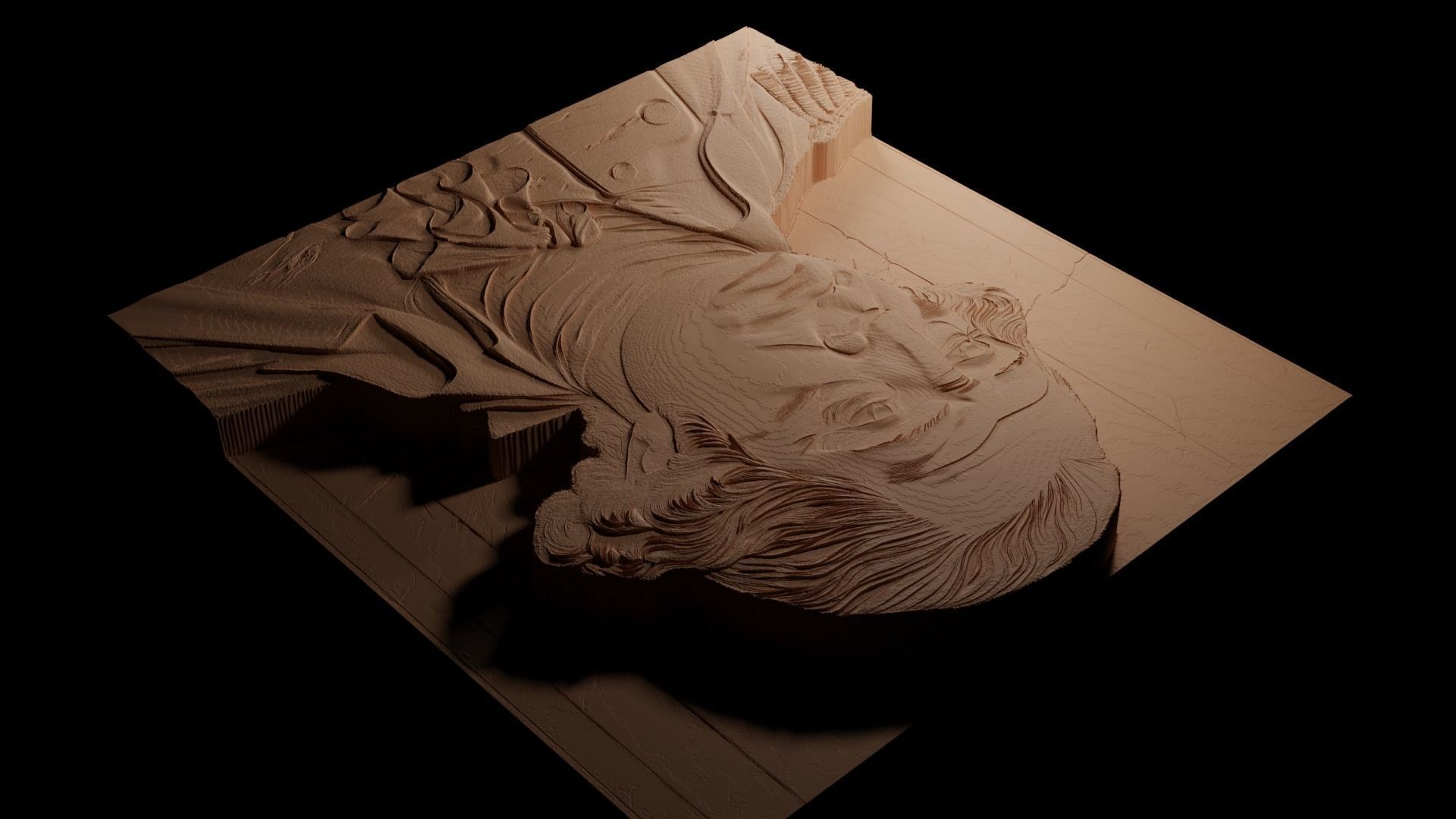 George Washington CNC 3d Print High Relief Sand Casting 3D print model_3