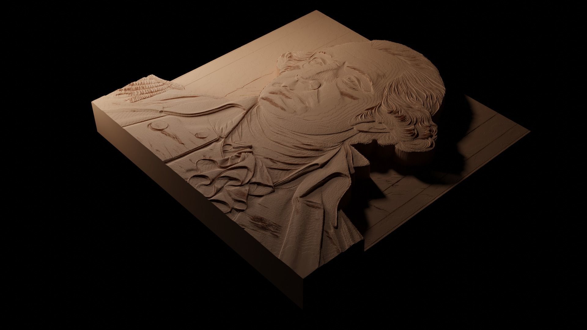 George Washington CNC 3d Print High Relief Sand Casting 3D print model_1