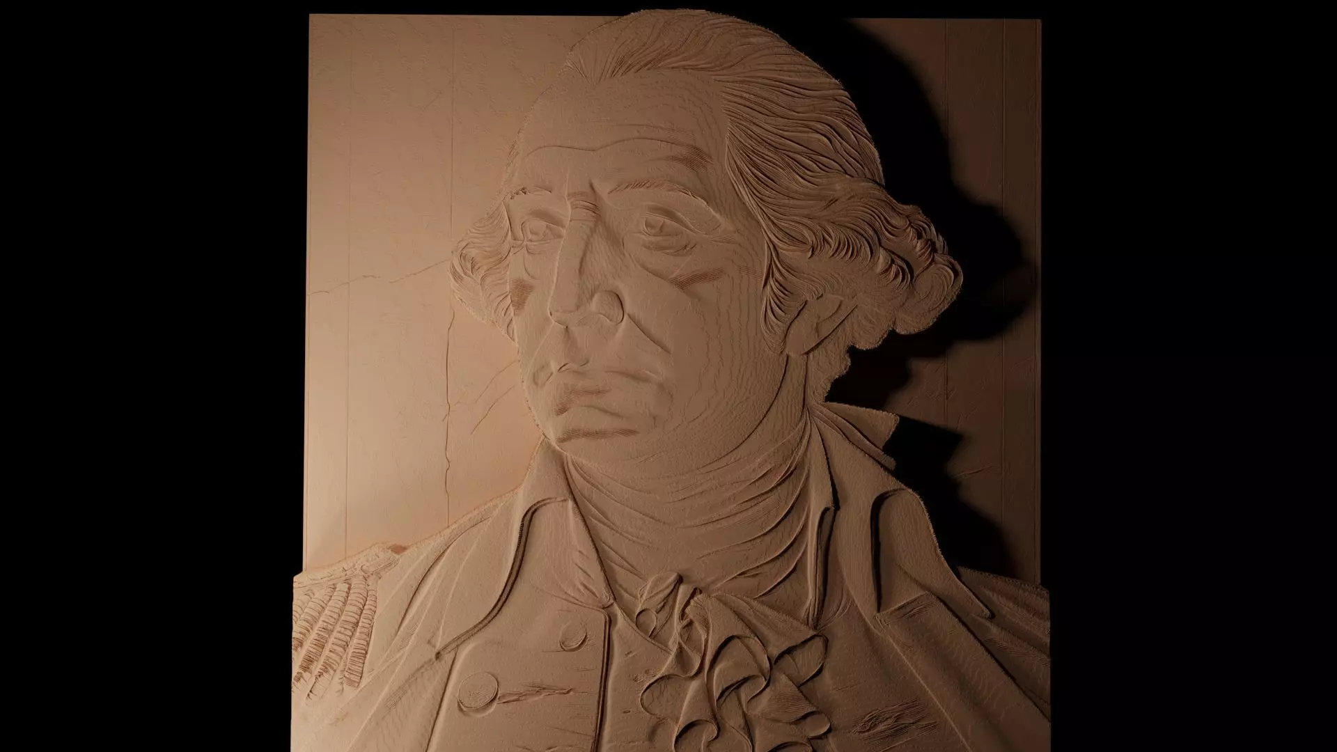 George Washington CNC 3d Print High Relief Sand Casting 3D print model_0