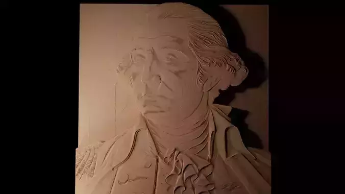 George Washington CNC 3d Print High Relief Sand Casting