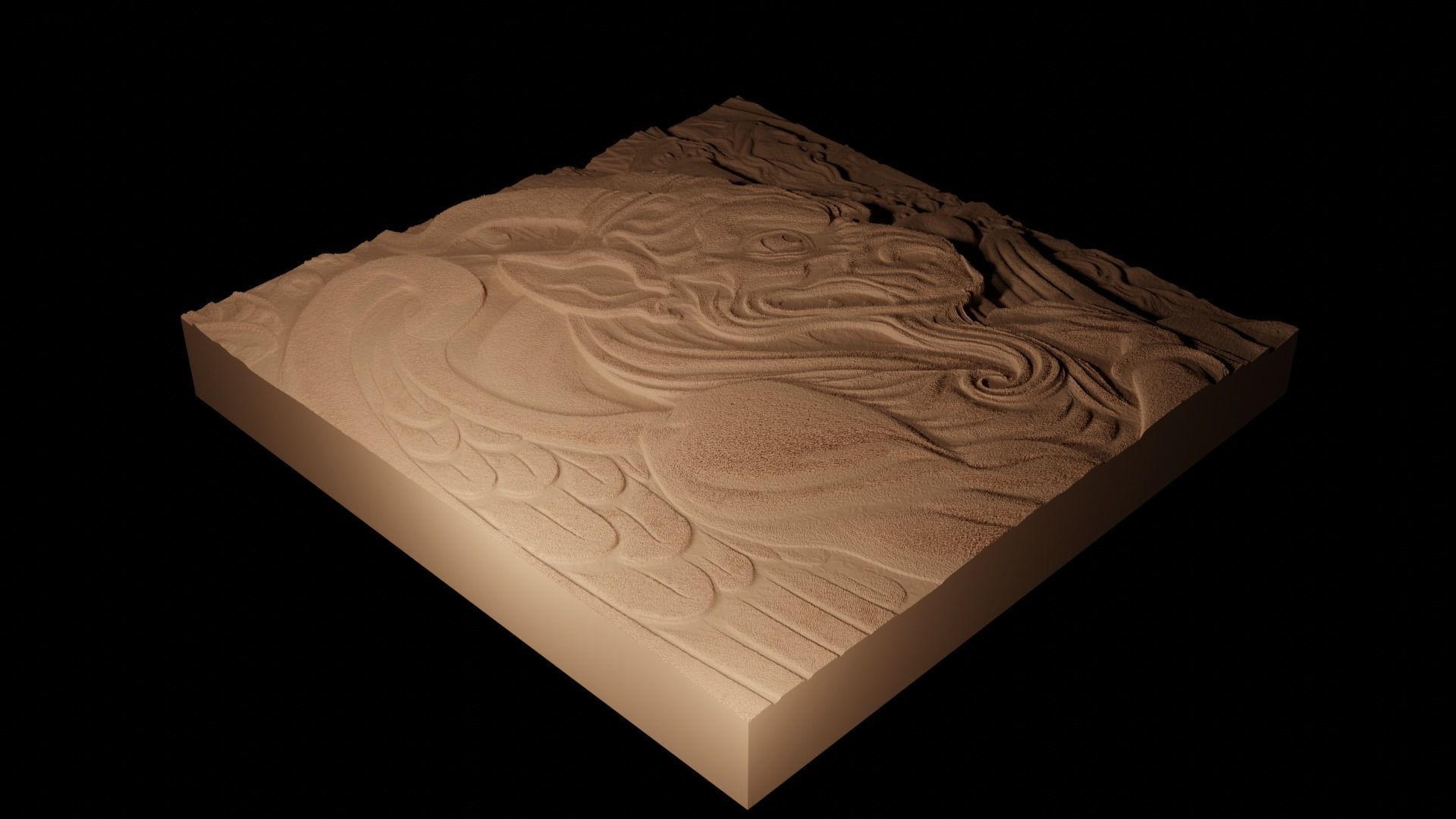 Gargoyle CNC 3d Print High Relief Sand Casting 3D print model_2