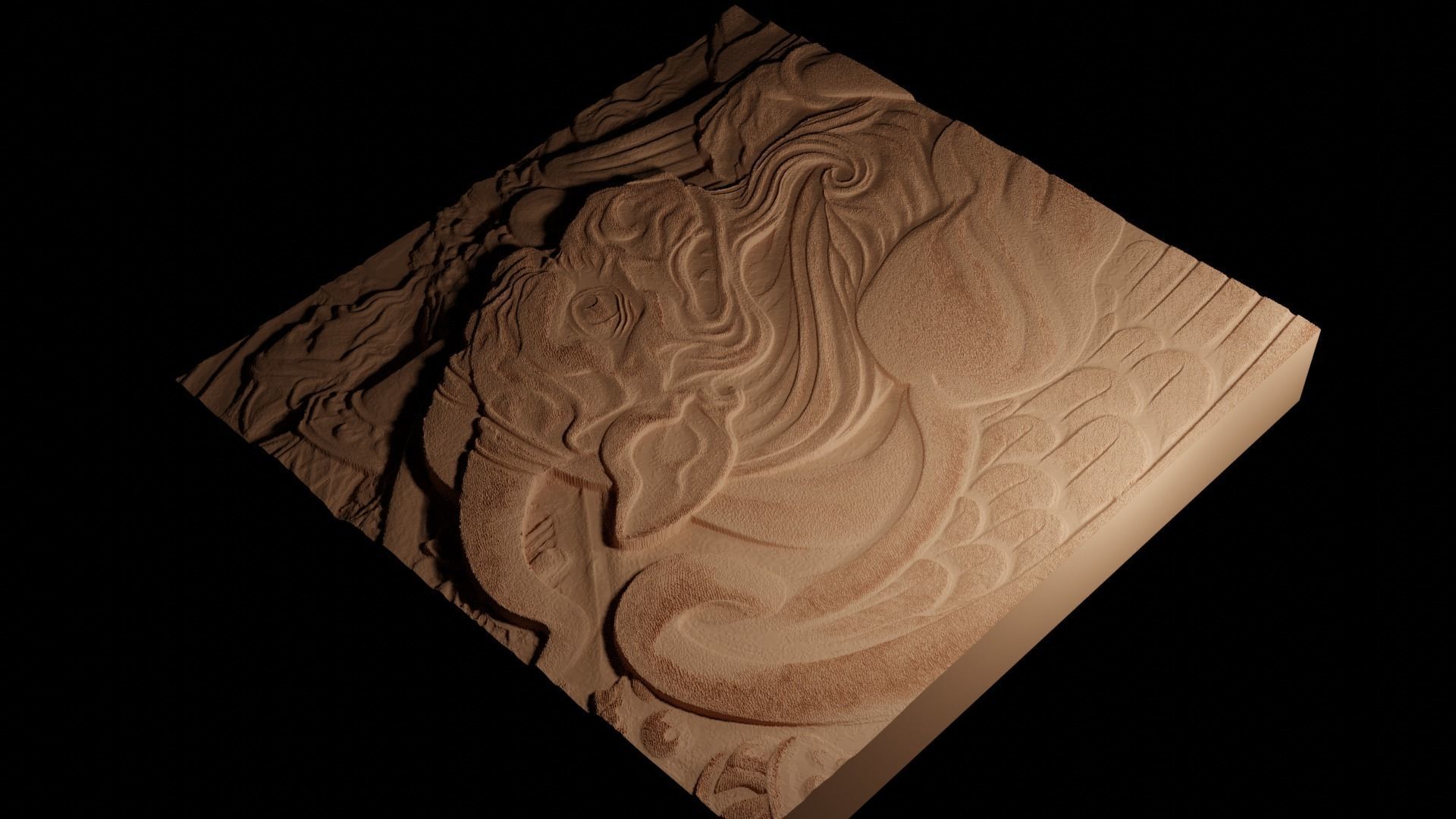 Gargoyle CNC 3d Print High Relief Sand Casting 3D print model_4