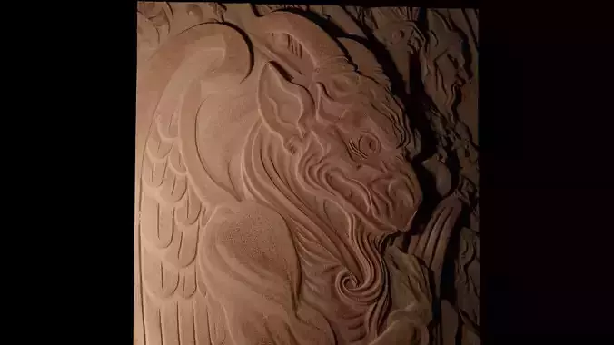 Gargoyle CNC 3d Print High Relief Sand Casting 3D print model