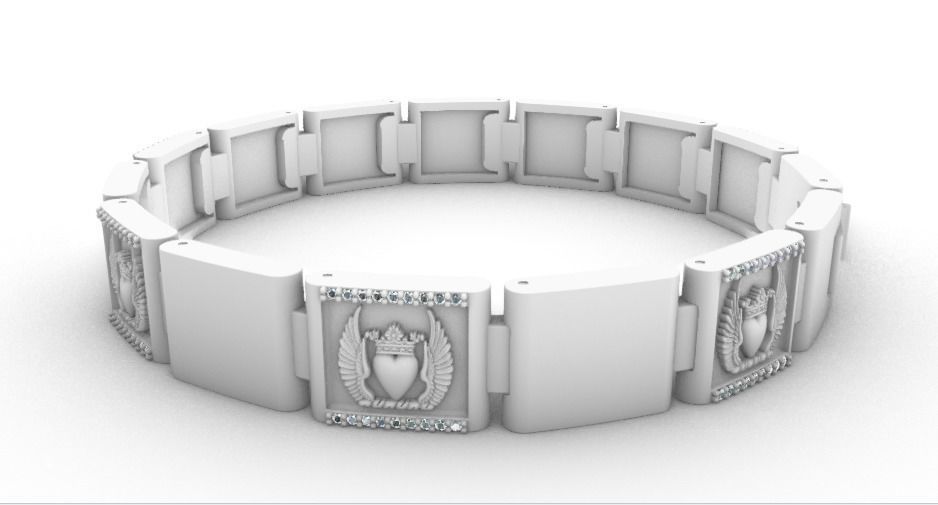 MEN CREST BRACELET 3D print model_1