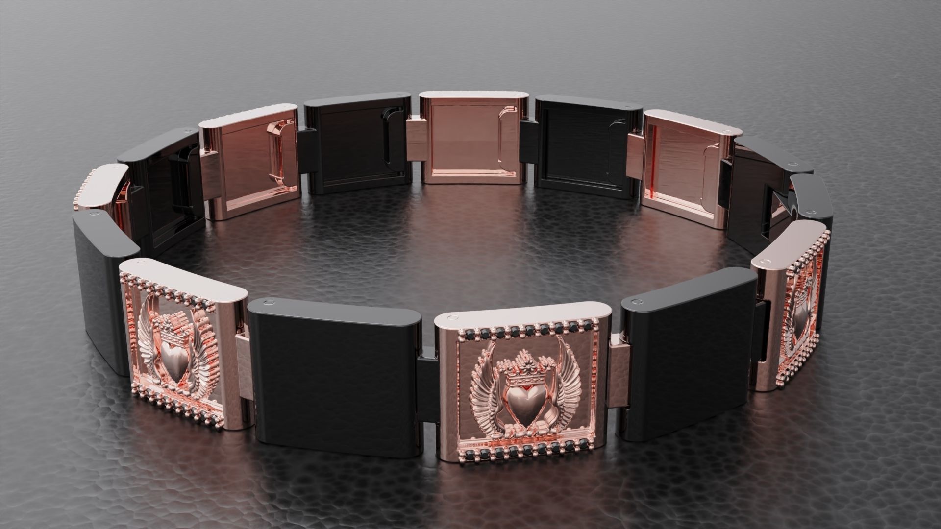 MEN CREST BRACELET 3D print model_5