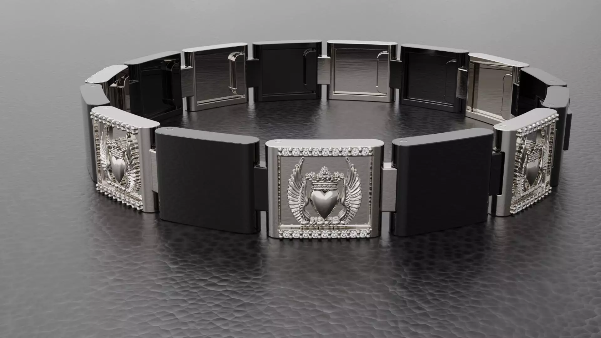 MEN CREST BRACELET 3D print model_0