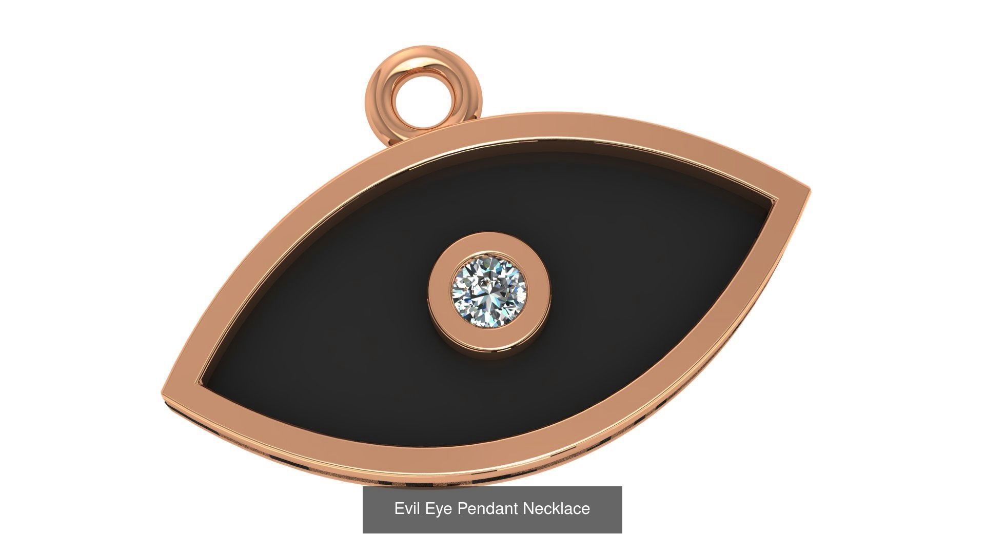 8 Evil Eye Charm Pendant Necklace 3D Model Collection_7