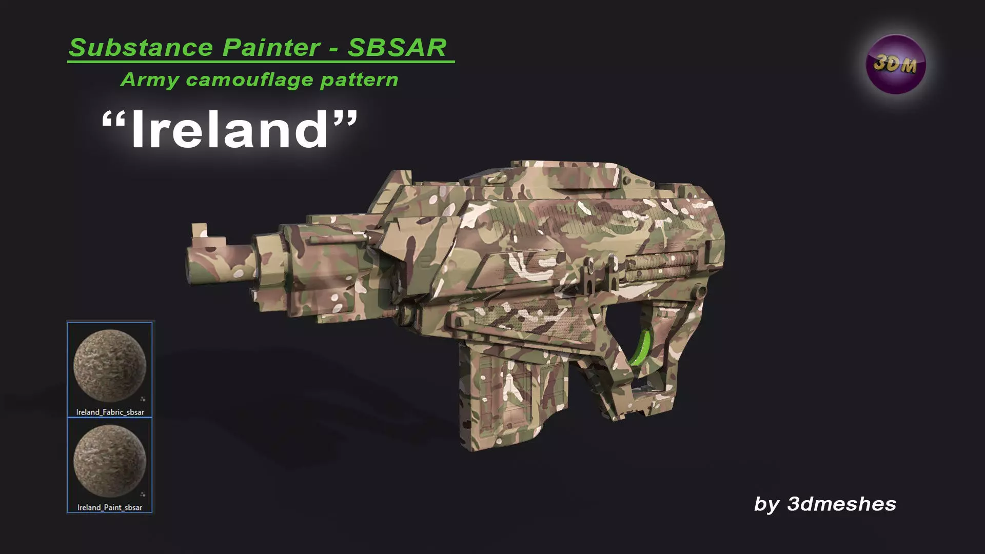 Ireland - Army Camouflage Pattern - SBSAR Material 3D model