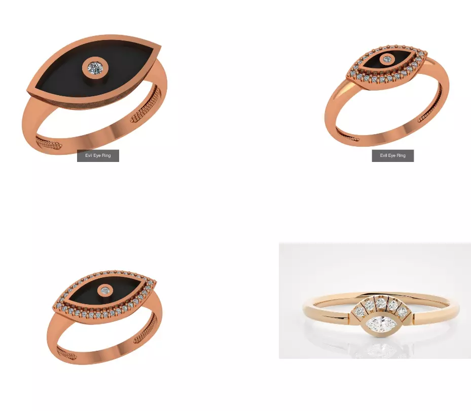 4 Evil Eye Ring  3dm stl renders details 3D Model Collection_0