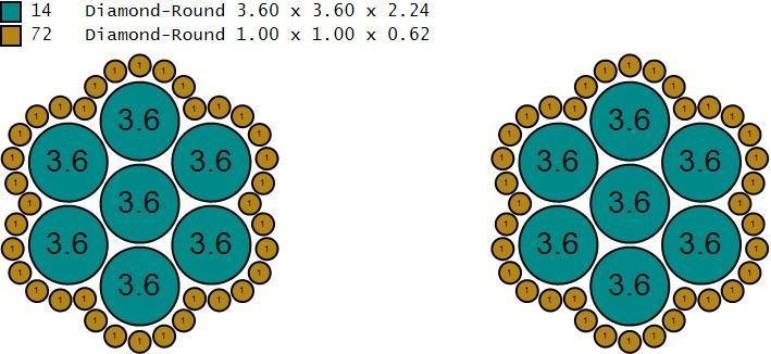 Custom Round Cluster Diamond Studs - Unisex Earrings 14mm 3D print model_15
