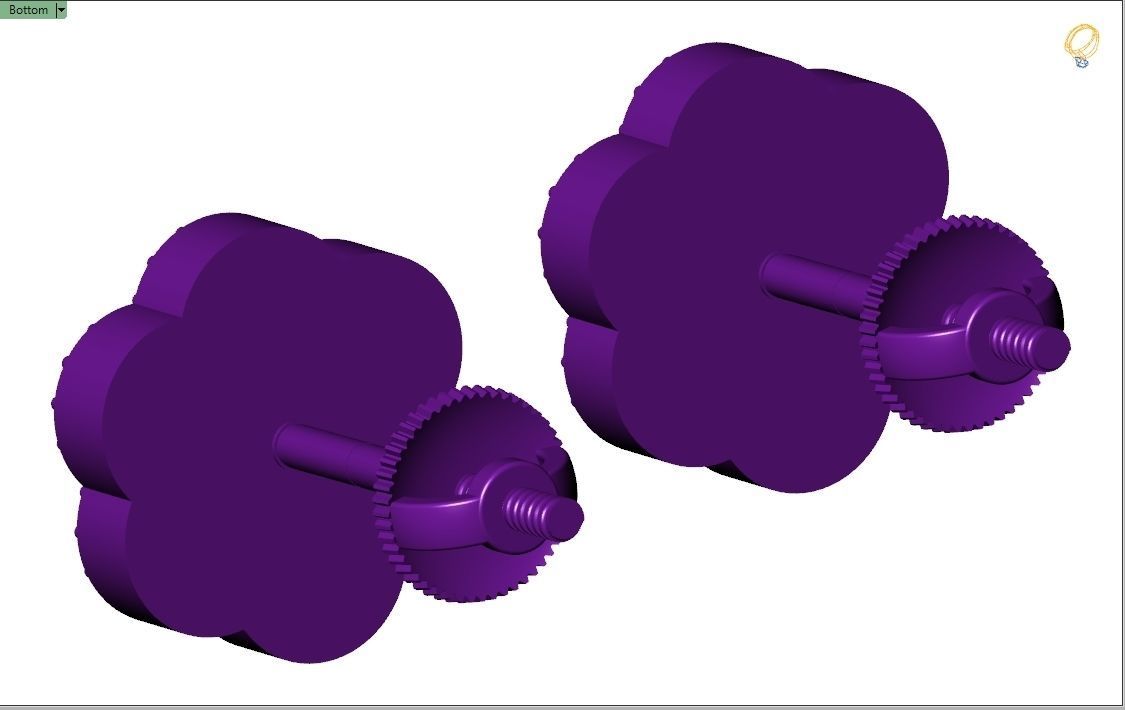 Custom Round Cluster Diamond Studs - Unisex Earrings 14mm 3D print model_12