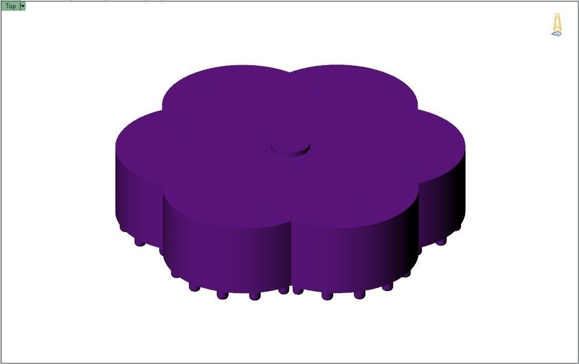 Custom Round Cluster Diamond Studs - Unisex Earrings 14mm 3D print model_10