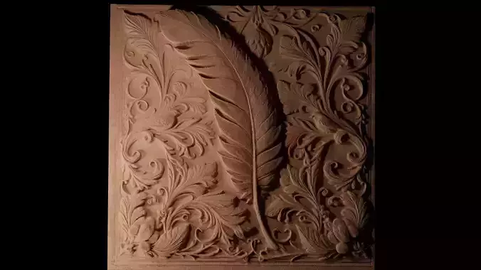 Feather CNC 3d Print High Relief Sand Casting