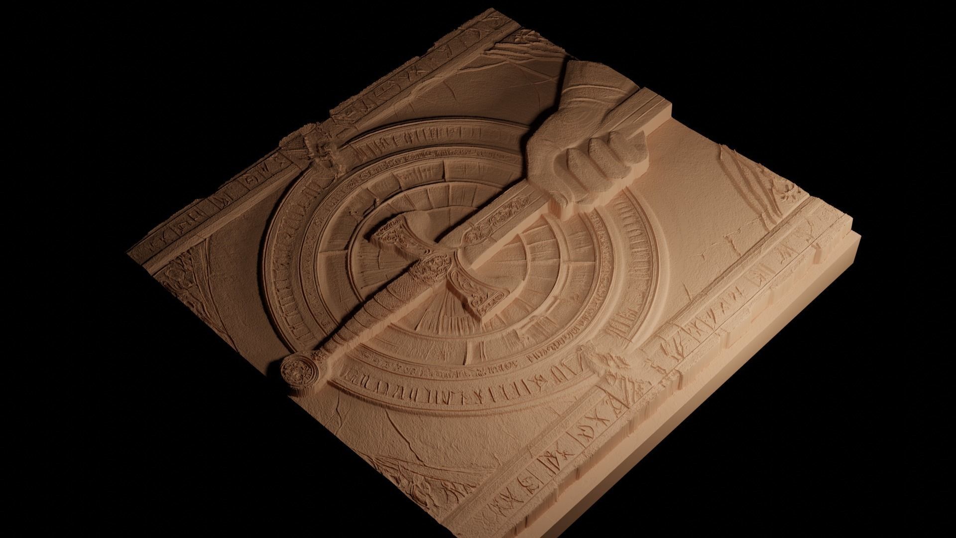 Excalibur CNC 3d Print High Relief Sand Casting 3D print model_4