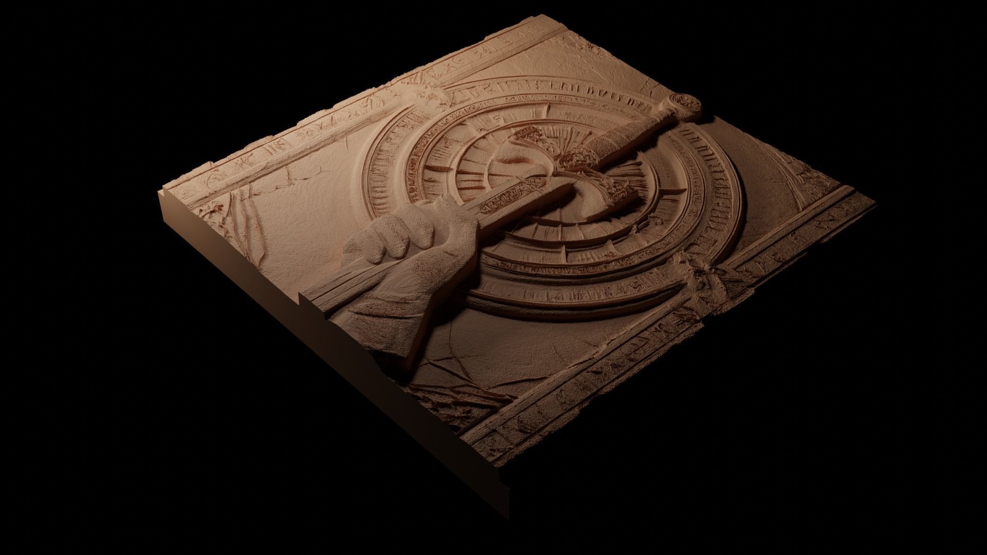 Excalibur CNC 3d Print High Relief Sand Casting 3D print model_1