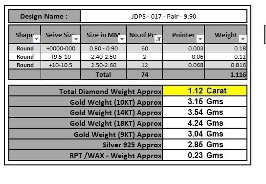 Custom Round Cluster Diamond Studs - Unisex Earrings 10mm 3D print model_17
