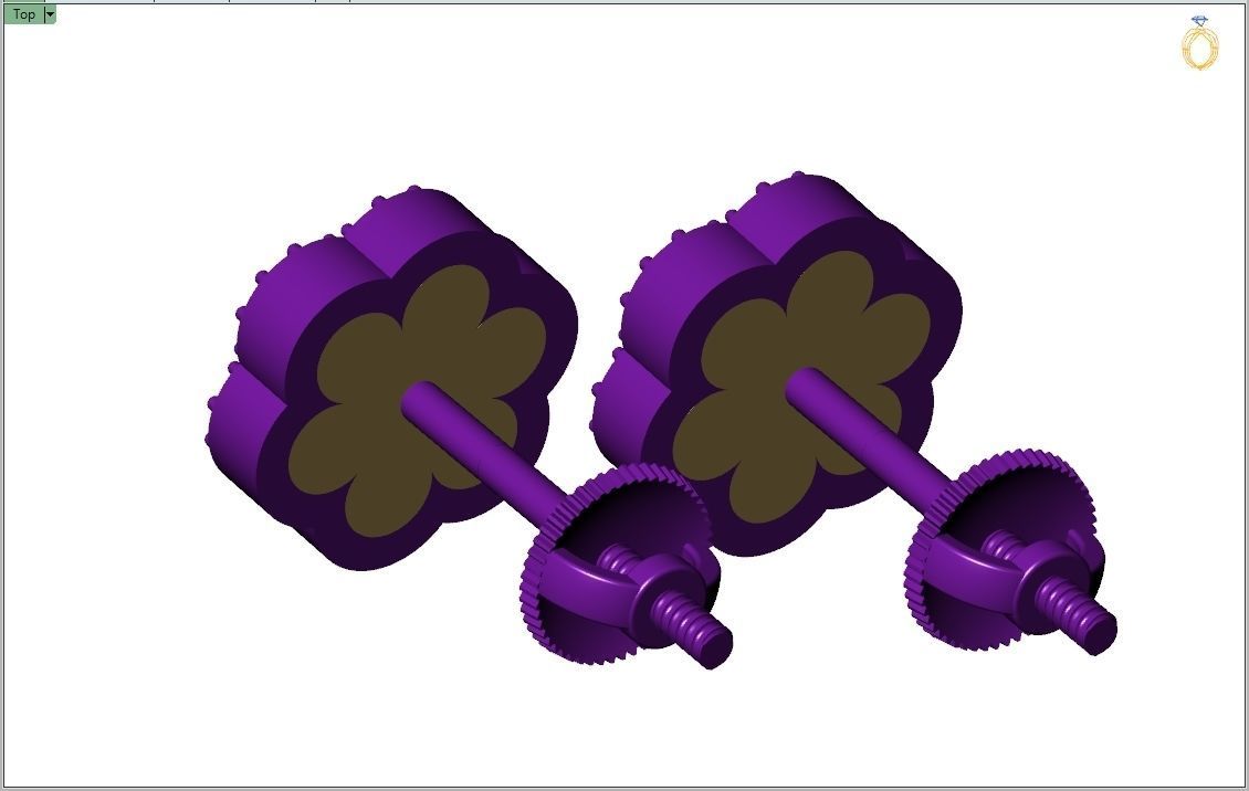 Custom Round Cluster Diamond Studs - Unisex Earrings 10mm 3D print model_12