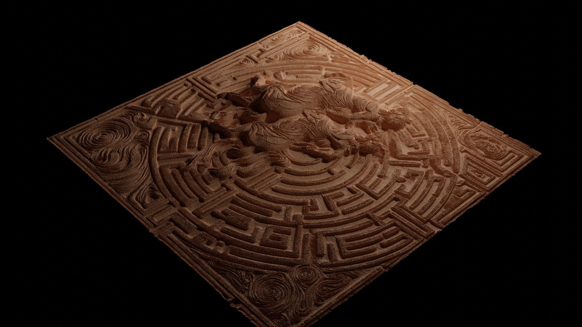 Escape The Labyrinth CNC 3d Print High Relief Sand Casting 3D print model_3