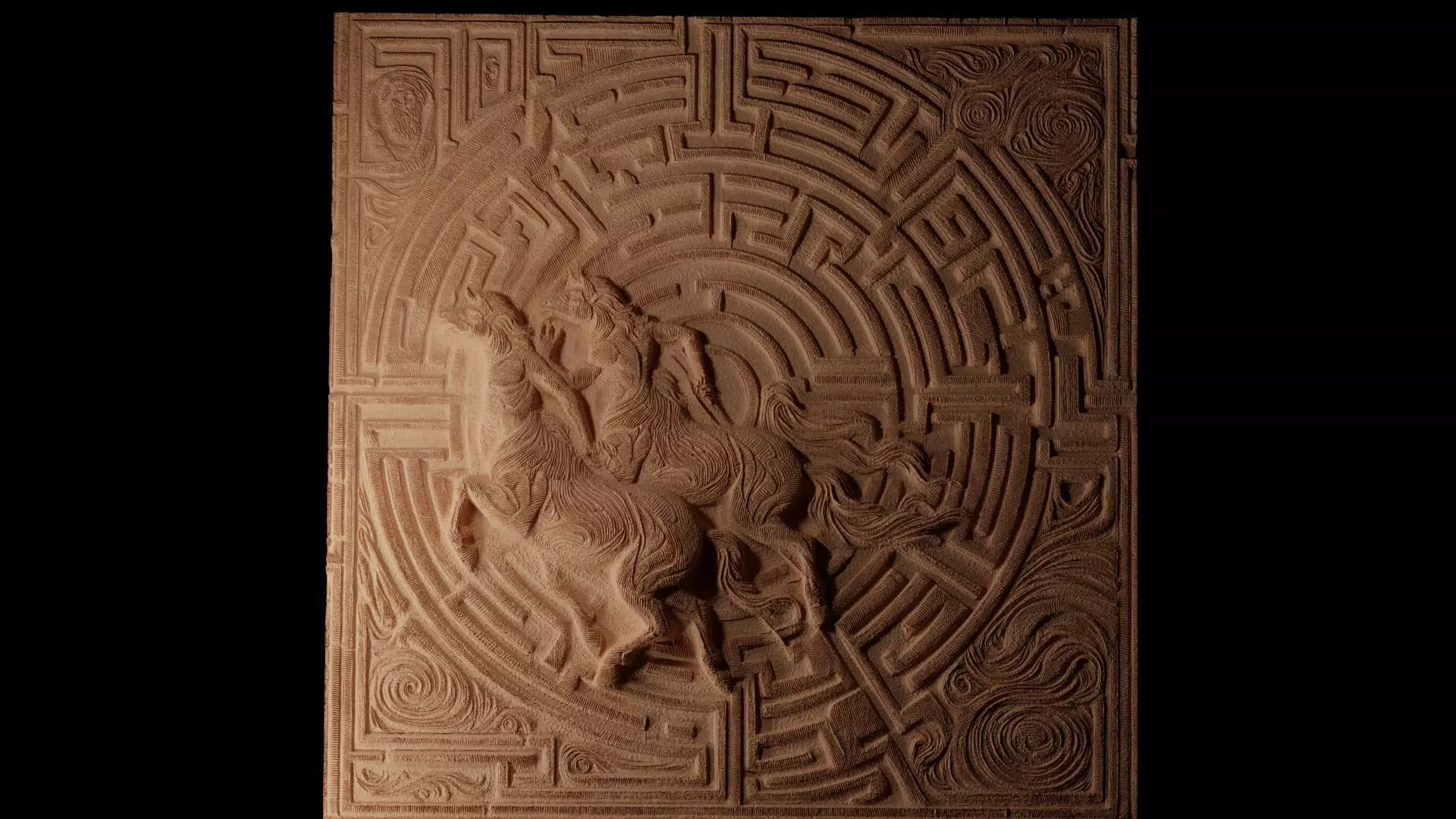 Escape The Labyrinth CNC 3d Print High Relief Sand Casting 3D print model_0