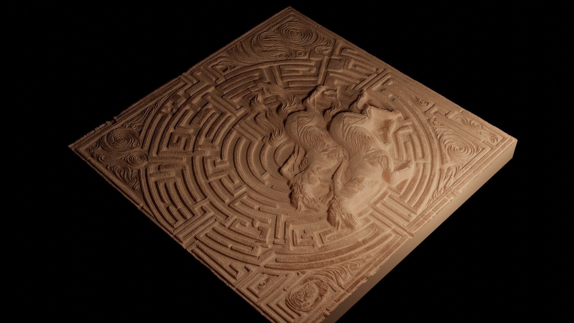 Escape The Labyrinth CNC 3d Print High Relief Sand Casting 3D print model_4
