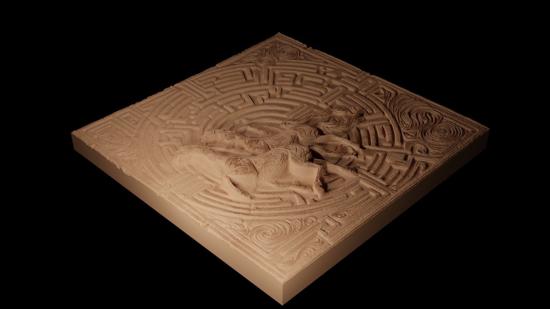 Escape The Labyrinth CNC 3d Print High Relief Sand Casting 3D print model_2