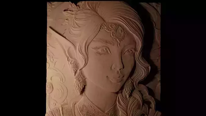 Elf Woman CNC 3d Print High Relief Sand Casting