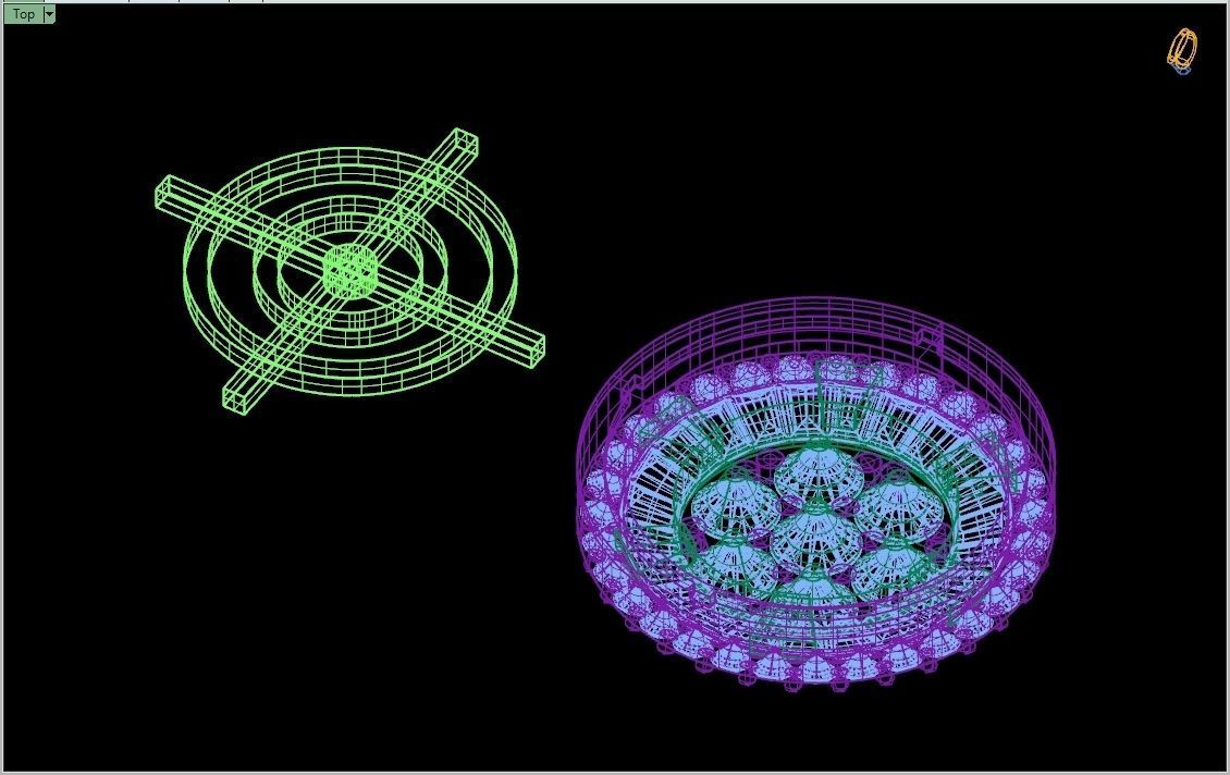 Custom Round Shape Stud with Baguettes Diamond Earring - Unisex 3D print model_17