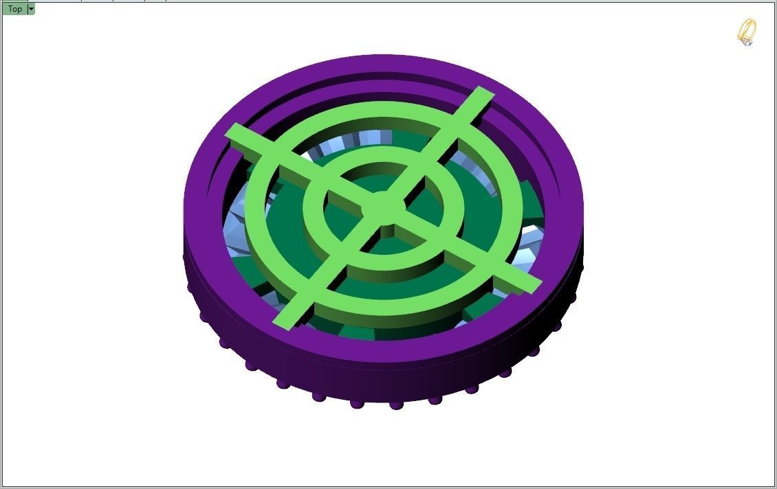 Custom Round Shape Stud with Baguettes Diamond Earring - Unisex 3D print model_10