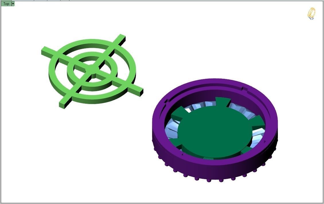 Custom Round Shape Stud with Baguettes Diamond Earring - Unisex 3D print model_13