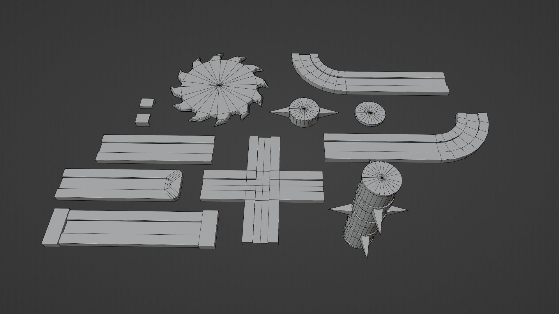 Saw and Spikes Low-poly 3D model_7