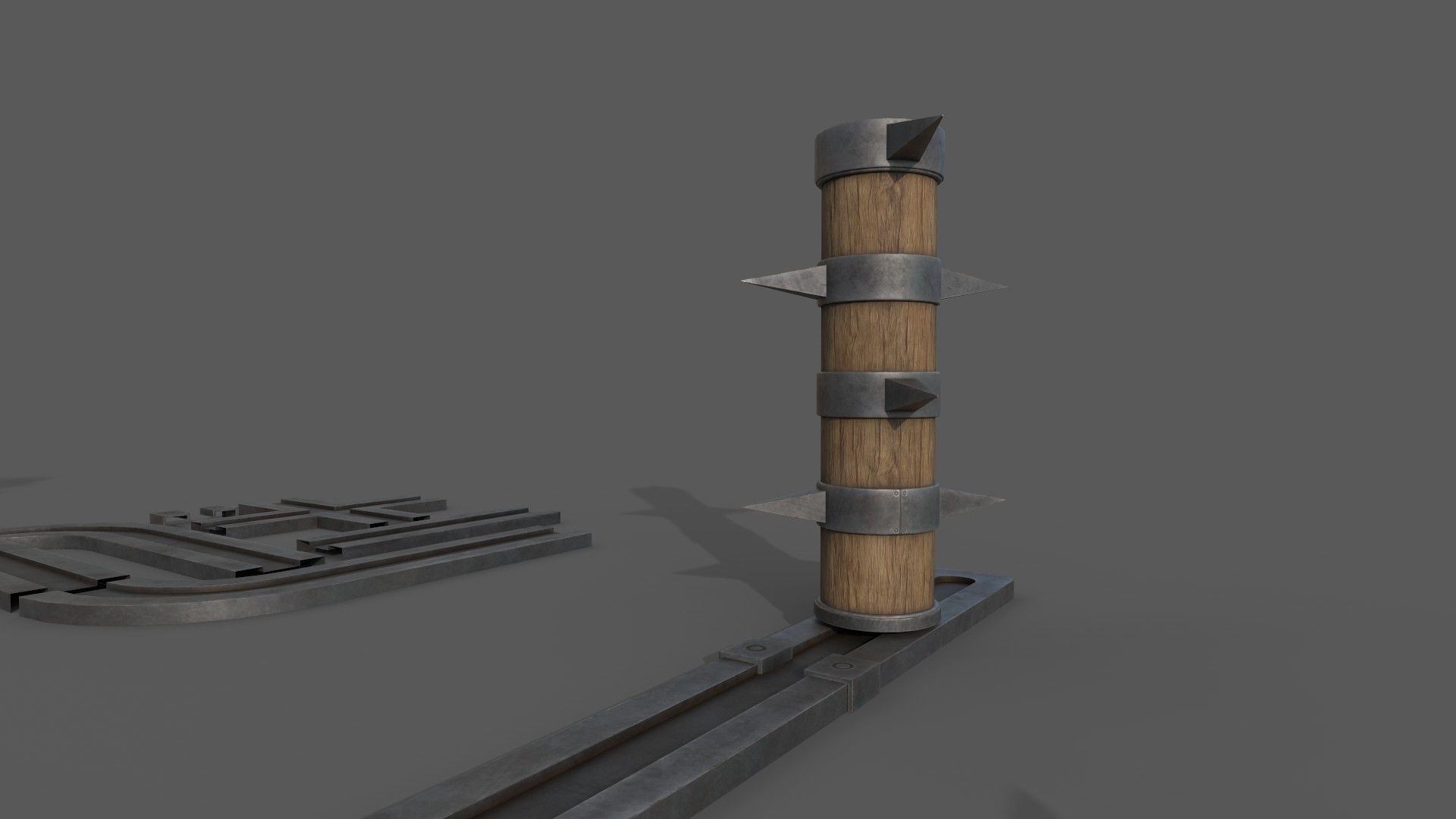 Saw and Spikes Low-poly 3D model_2