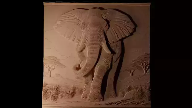Elephant CNC 3d Print High Relief Sand Casting