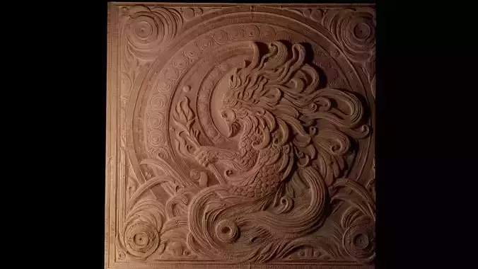 Elemental Creature CNC 3d Print High Relief Sand Casting