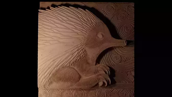 Echidna CNC 3d Print High Relief Sand Casting 3D print model
