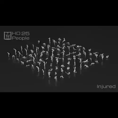 HD People 25 Injured 3D print model HD People 25 Injured 3D print model