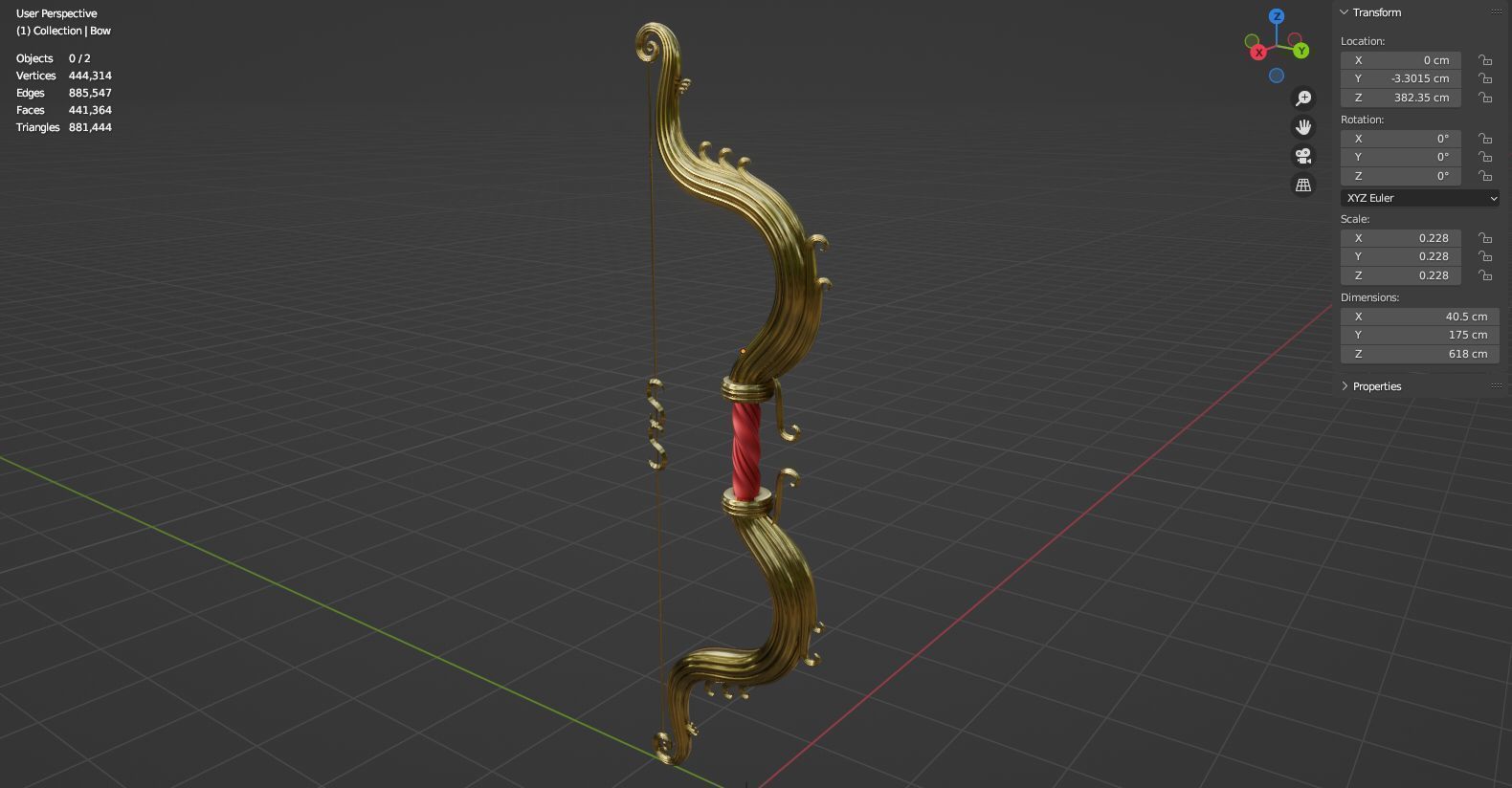 Ornament bow 3D model for game 3D model_21