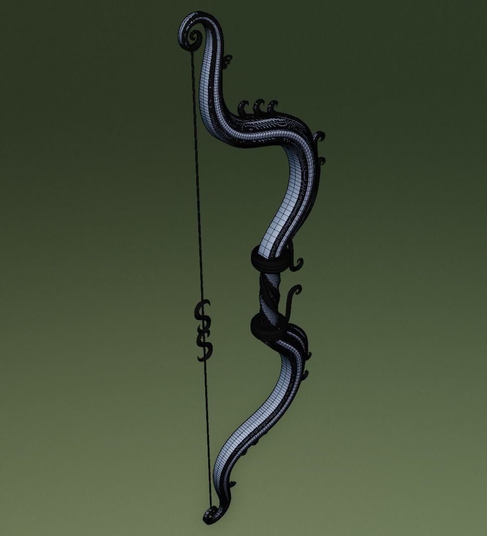 Ornament bow 3D model for game 3D model_16