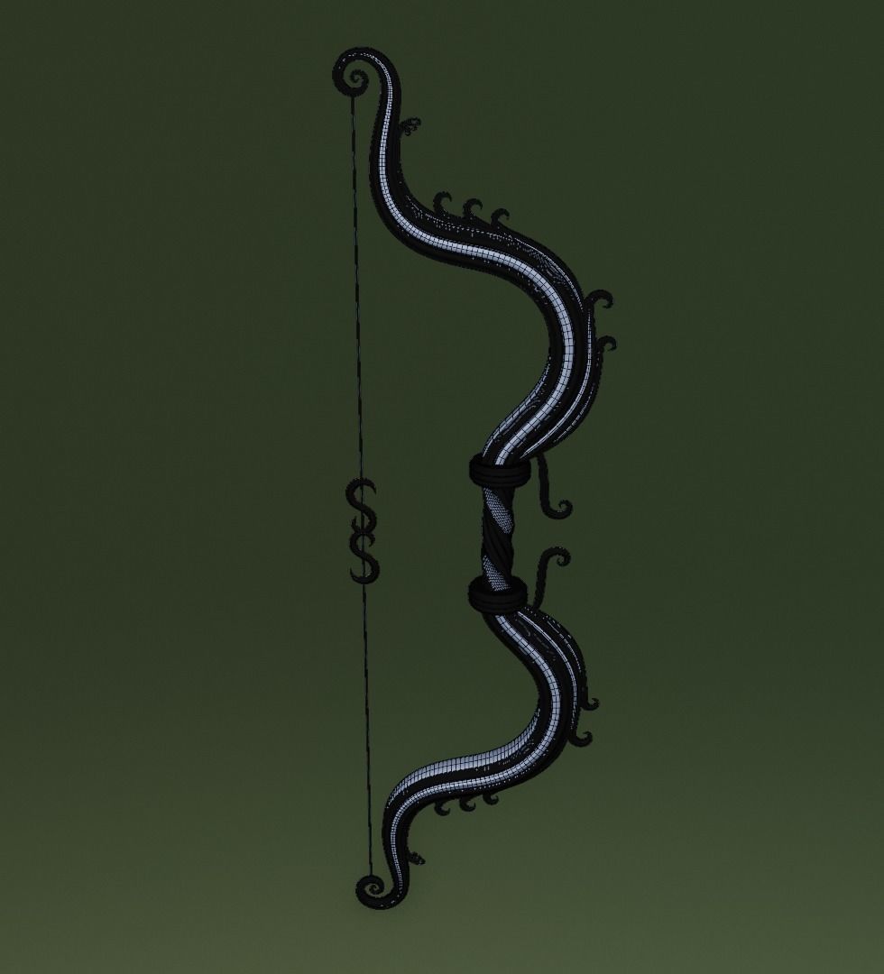 Ornament bow 3D model for game 3D model_14