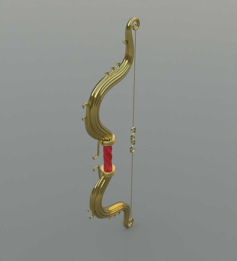 Ornament bow 3D model for game 3D model_8