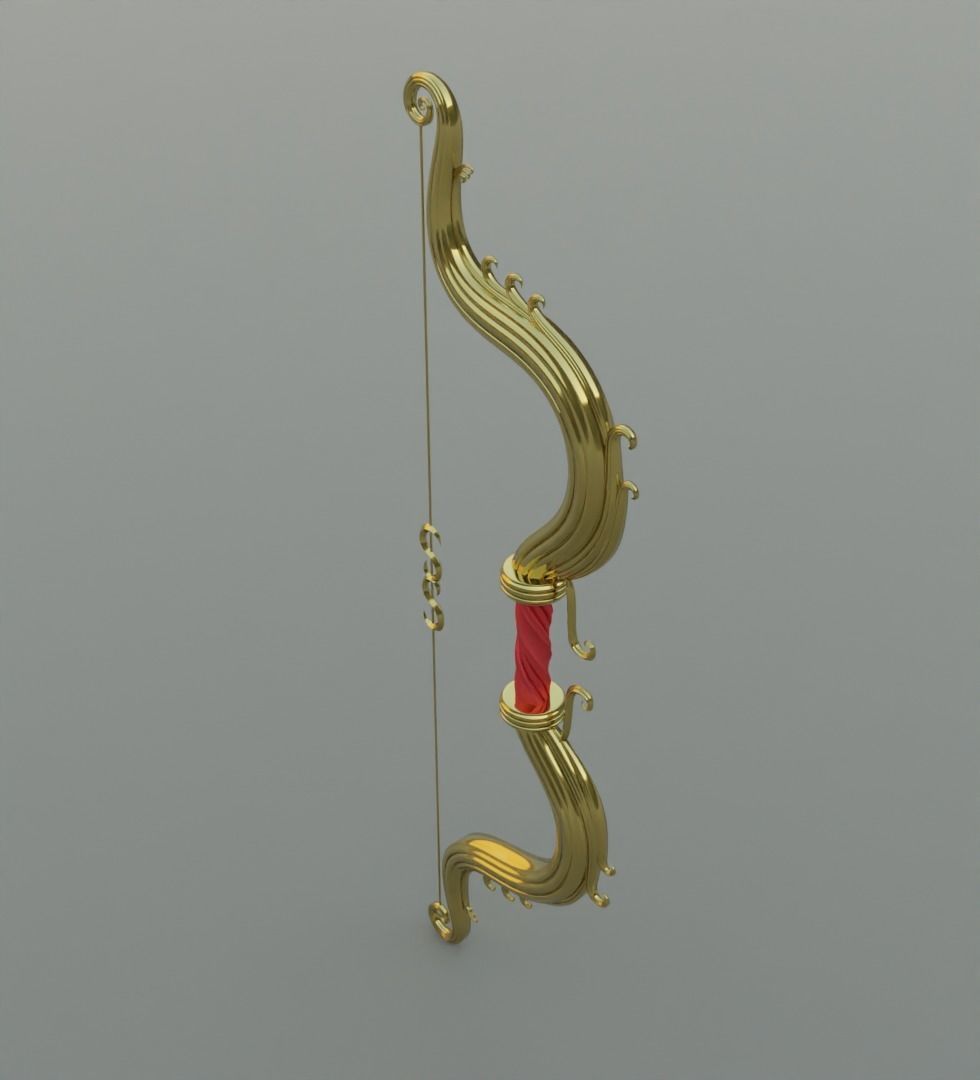 Ornament bow 3D model for game 3D model_7