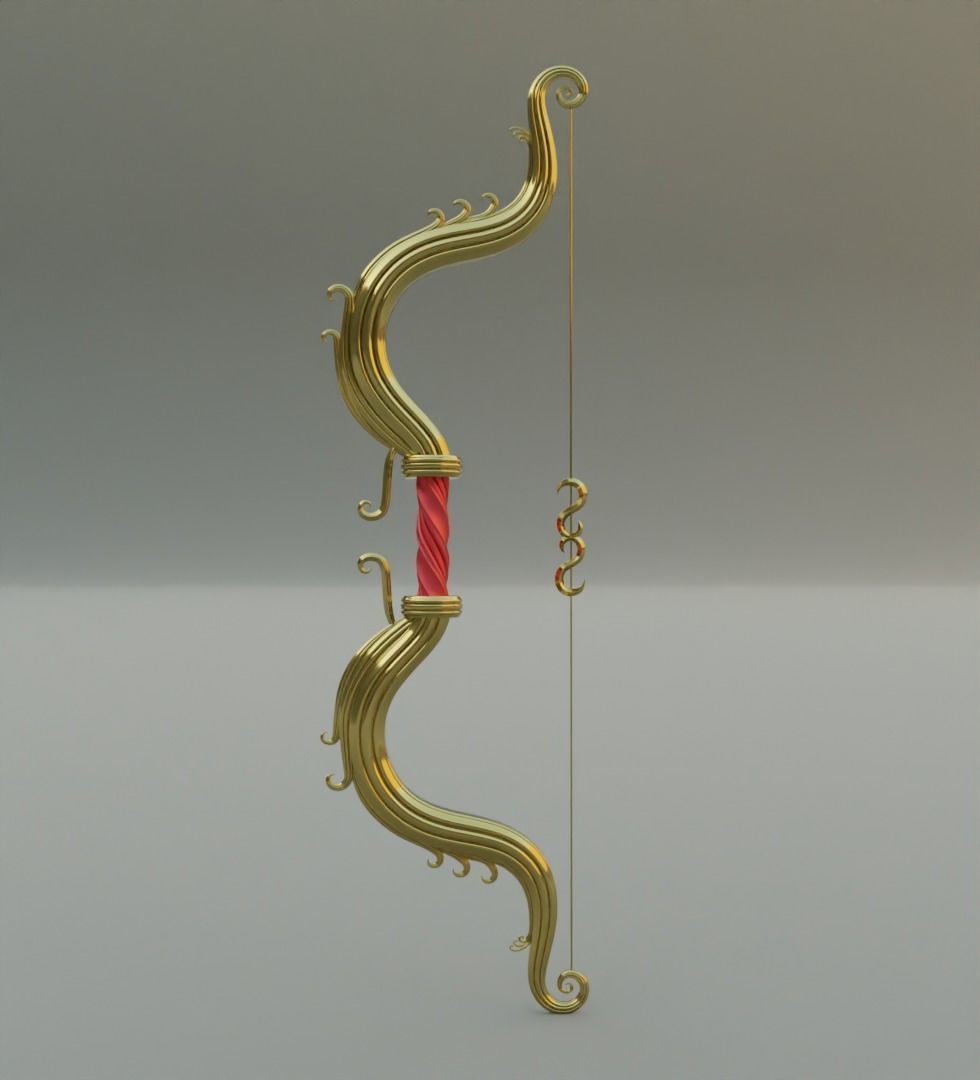 Ornament bow 3D model for game 3D model_4