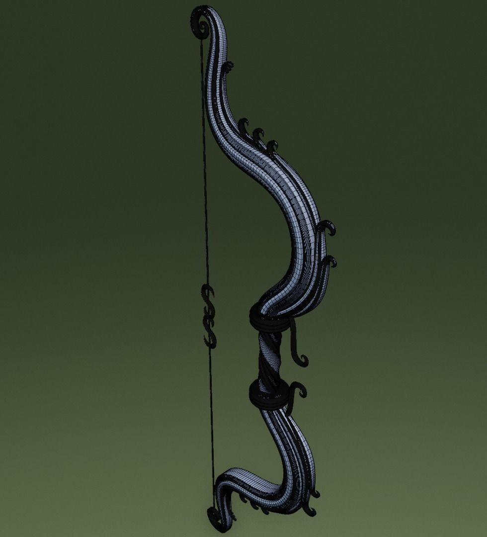 Ornament bow 3D model for game 3D model_17