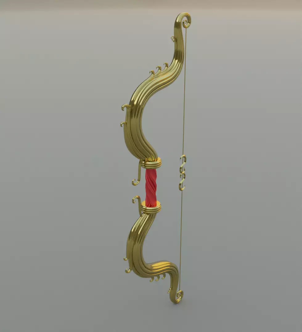 Ornament bow 3D model for game 3D model_0