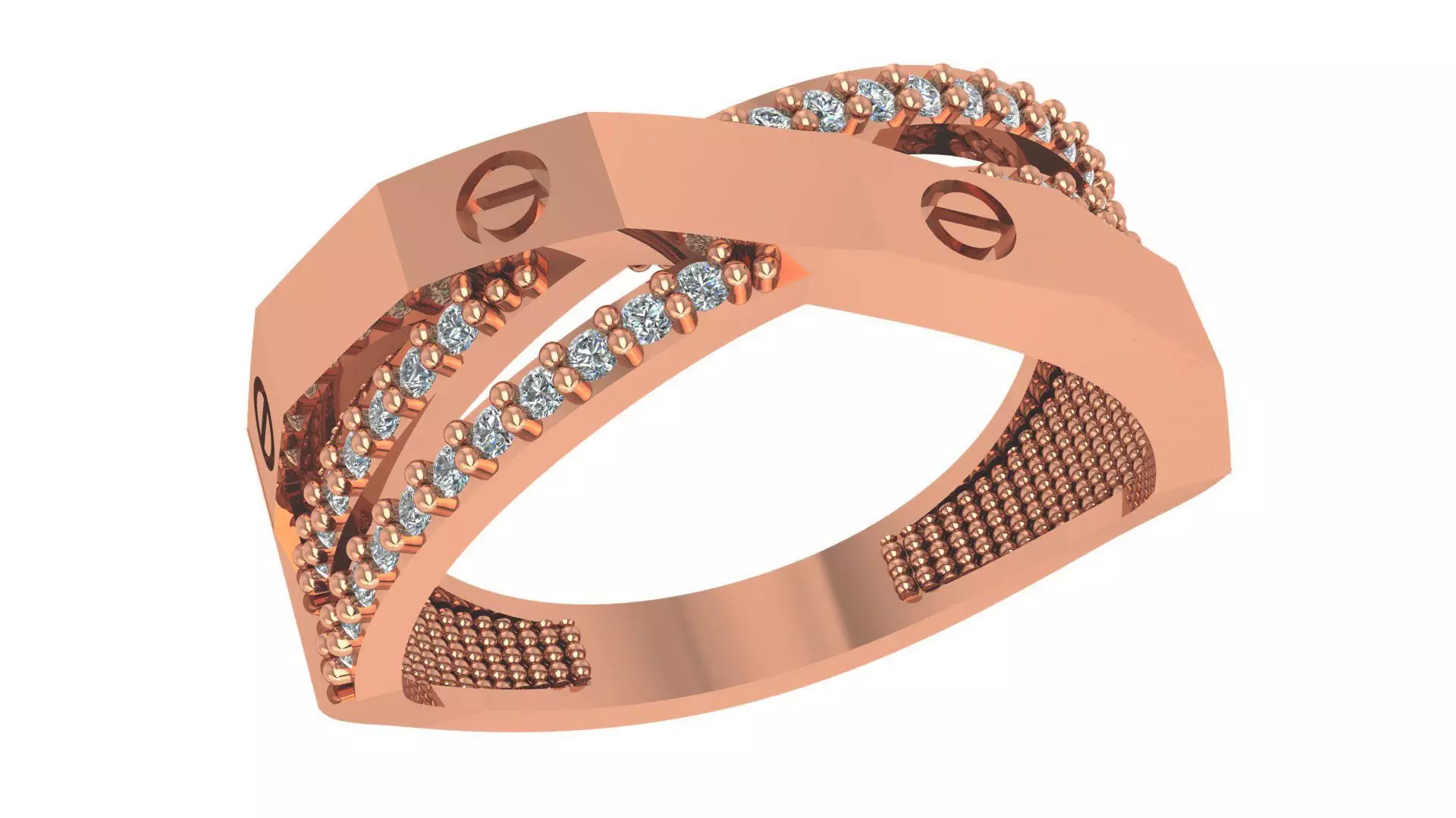 Screw Head on Wire Band Ring renders 3dm stl details 3D print model_0