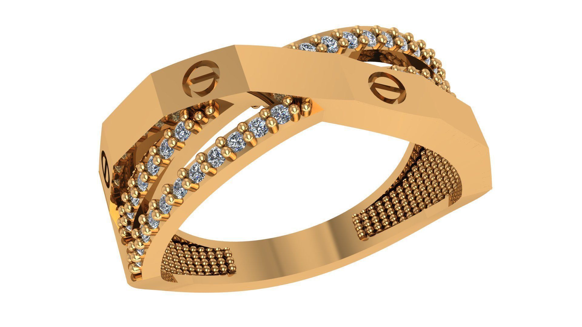 Screw Head on Wire Band Ring renders 3dm stl details 3D print model_1