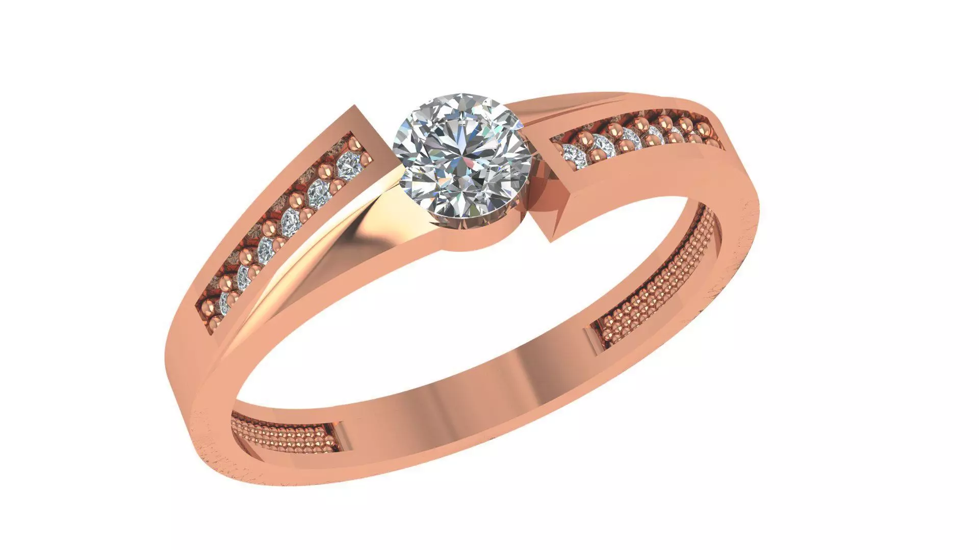 Solitaire Ring 3dm stl renders details 3D print model