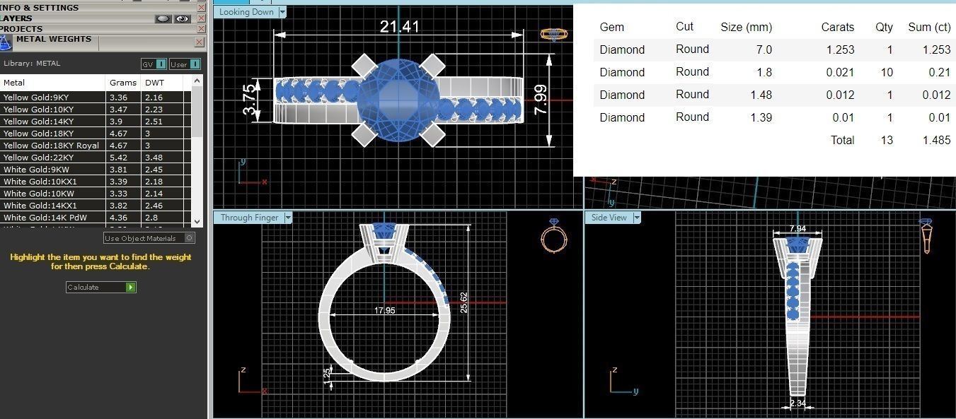 Ruby Solitaire Ring 3dm stl renders details 3D print model_3